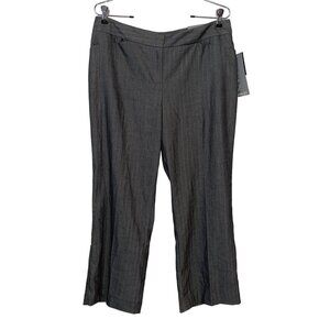 Alfani Petite Women's 12P Short Length Straight Leg Pants Gray Herringbone